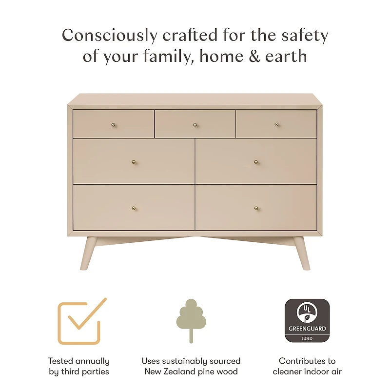 Commode 7 Tiroirs Palma -Taupe