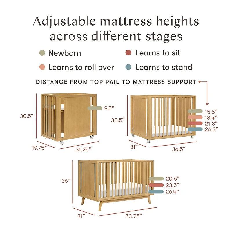 Couchette Convertible Palma 8-en-1 - Miel