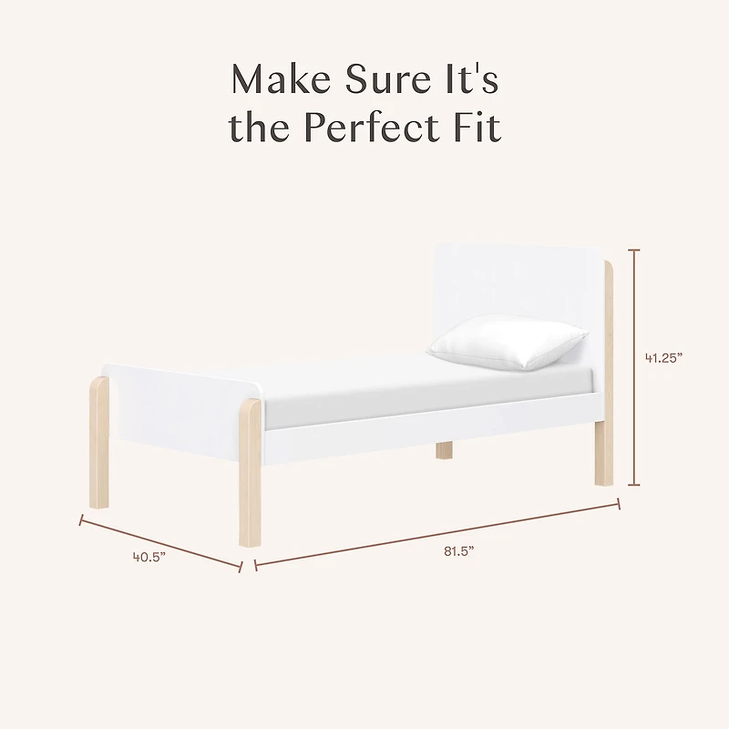 TipToe Twin Bed - White and Washed Natural