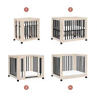 Yuzu 8-in-1 Convertible Crib - Washed Natural / Black