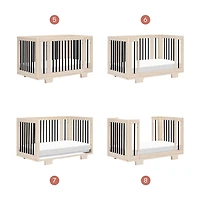 Yuzu 8-in-1 Convertible Crib - Washed Natural / Black