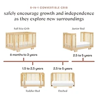Yuzu 8-in-1 Convertible Crib - Natural