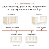 Couchette Convertible 8 en 1 Yuzu  - Blanc / Naturel