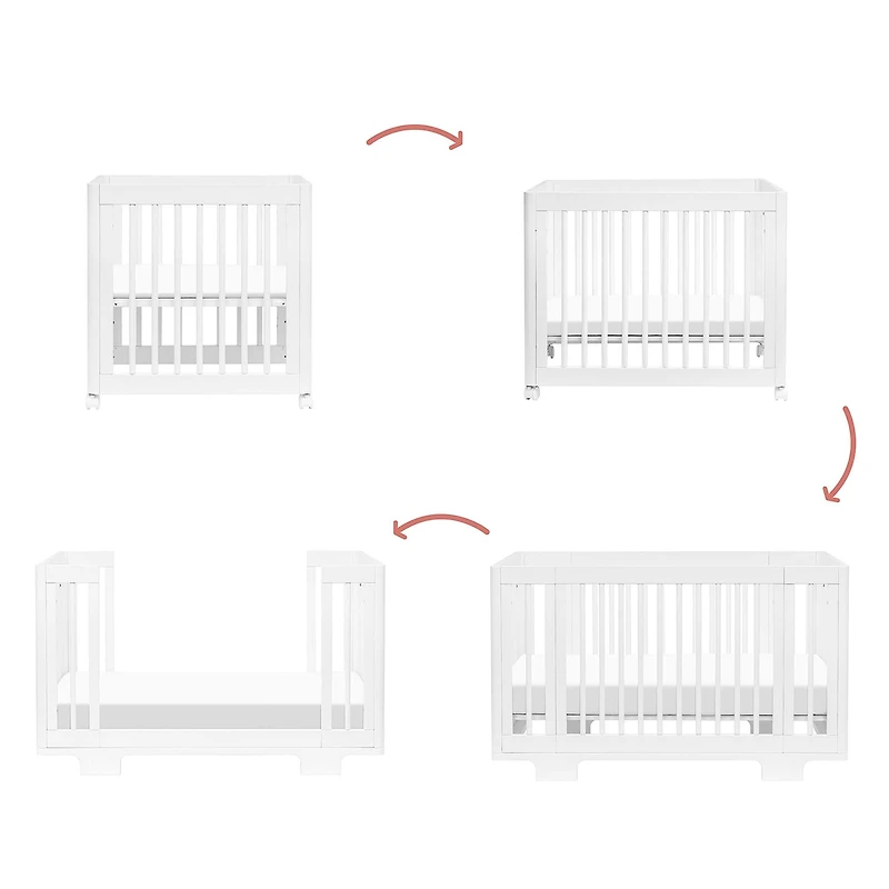 Yuzu 8-in-1 Convertible Crib - White