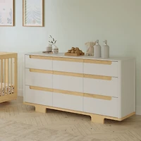 Commode 9 Tiroirs Yuzu - Blanc / Naturel