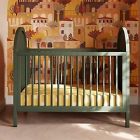 Bondi Cane 3-in-1 Convertible Crib with Toddler Bed Kit - Green / Natural Cane