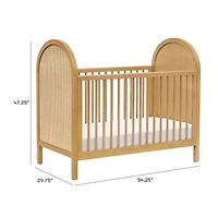 Bondi Cane 3-in-1 Convertible Crib with Toddler Bed Kit - Honey / Natural Cane