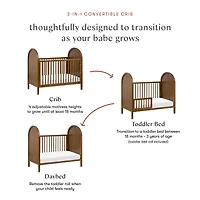 Bondi 3-in-1 Convertible Crib with Toddler Bed Kit - Walnut Natural