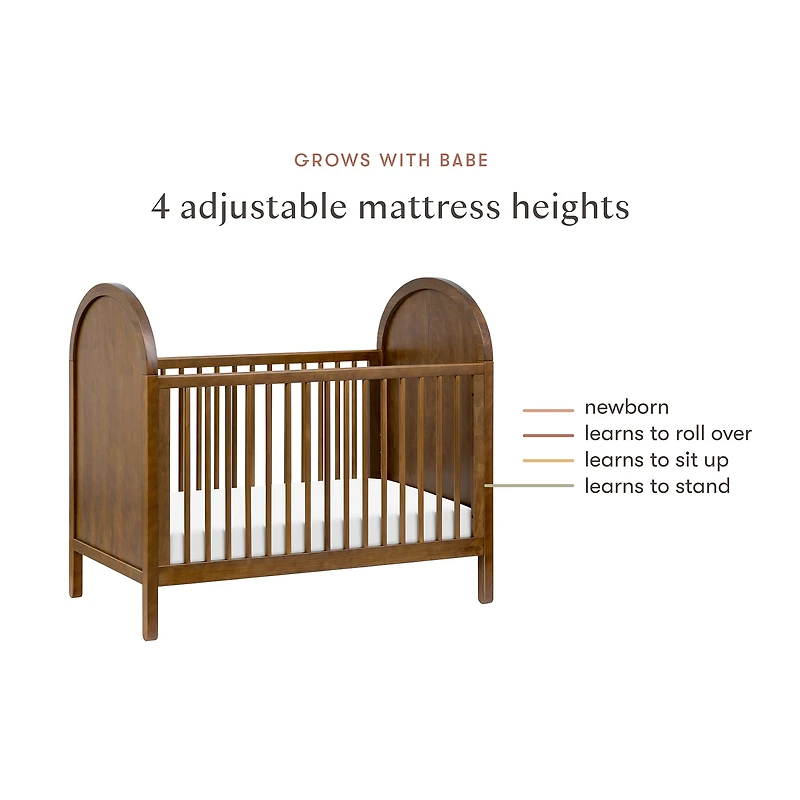 Bondi 3-in-1 Convertible Crib with Toddler Bed Kit - Walnut Natural