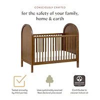 Bondi 3-in-1 Convertible Crib with Toddler Bed Kit - Walnut Natural