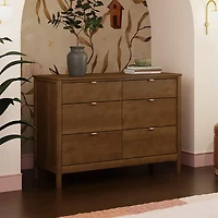 Bondi 6-Drawer Assembled Dresser - Natural Walnut