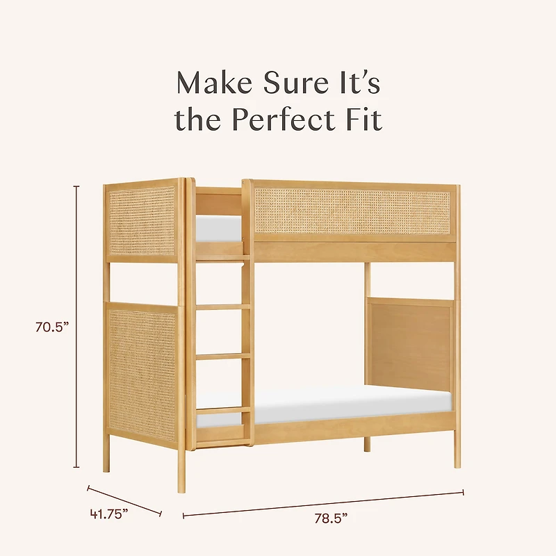 Lit superposé convertible Bondi en rotin
