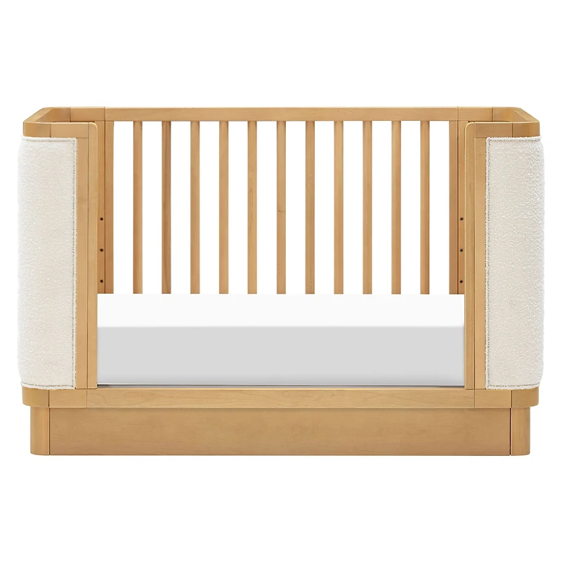 Bondi Boucle 4-in-1 Convertible Crib with Toddler Bed Kit - Honey with Ivory Boucle