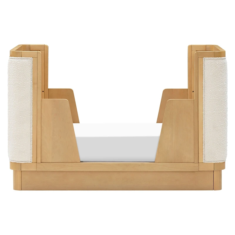 Bondi Boucle 4-in-1 Convertible Crib with Toddler Bed Kit - Honey with Ivory Boucle