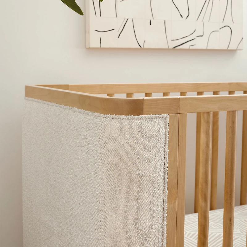 Bondi Boucle 4-in-1 Convertible Crib with Toddler Bed Kit - Honey with Ivory Boucle