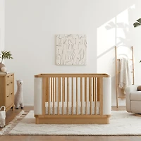 Bondi Boucle 4-in-1 Convertible Crib with Toddler Bed Kit - Honey with Ivory Boucle