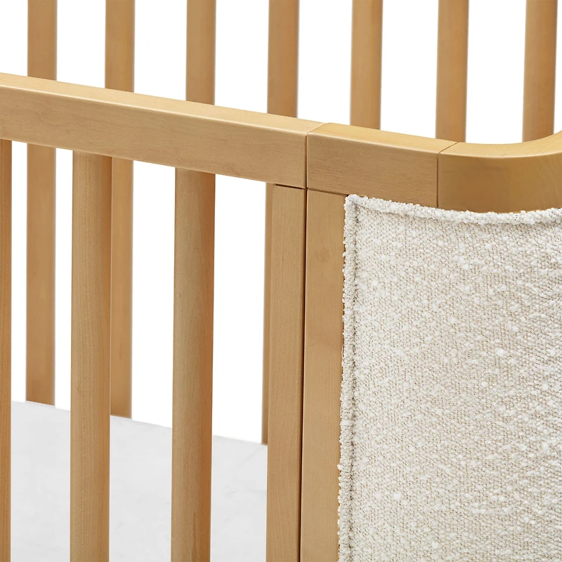 Bondi Boucle 4-in-1 Convertible Crib with Toddler Bed Kit - Honey with Ivory Boucle