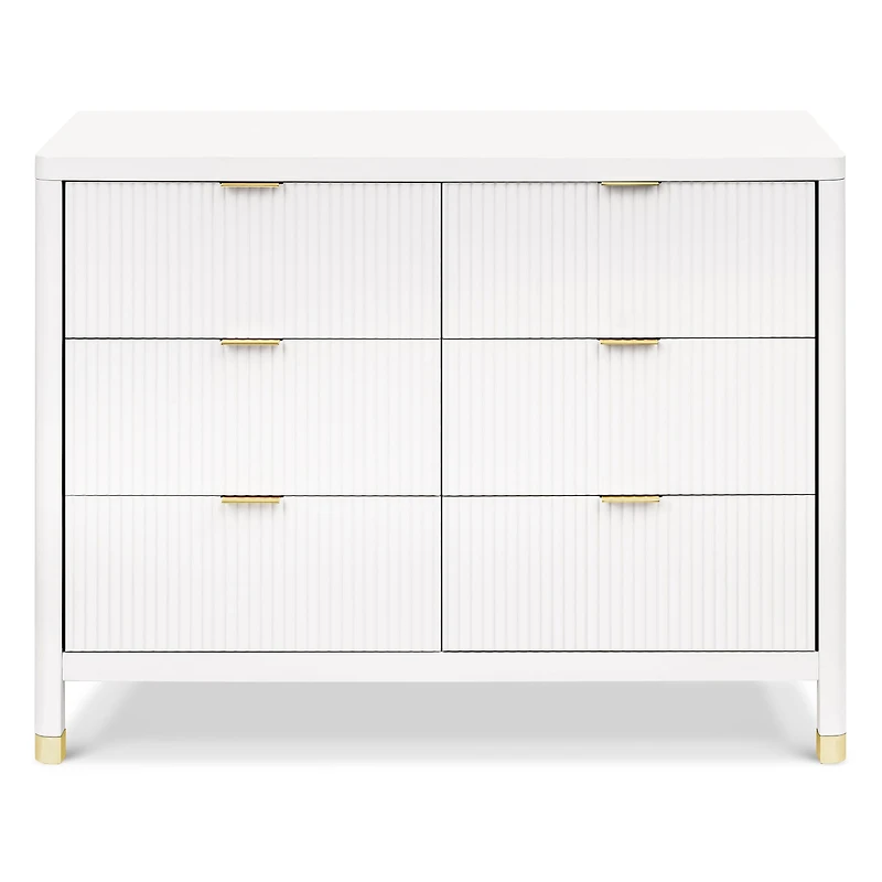 Brimsley Tambour 6-Drawer Assembled Dresser - Warm White