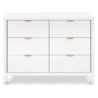 Commode 6 tiroirs Brimsley Tambour - Blanc Chaud