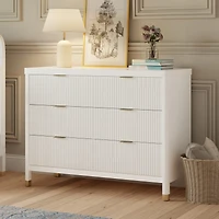 Brimsley Tambour 6-Drawer Assembled Dresser - Warm White