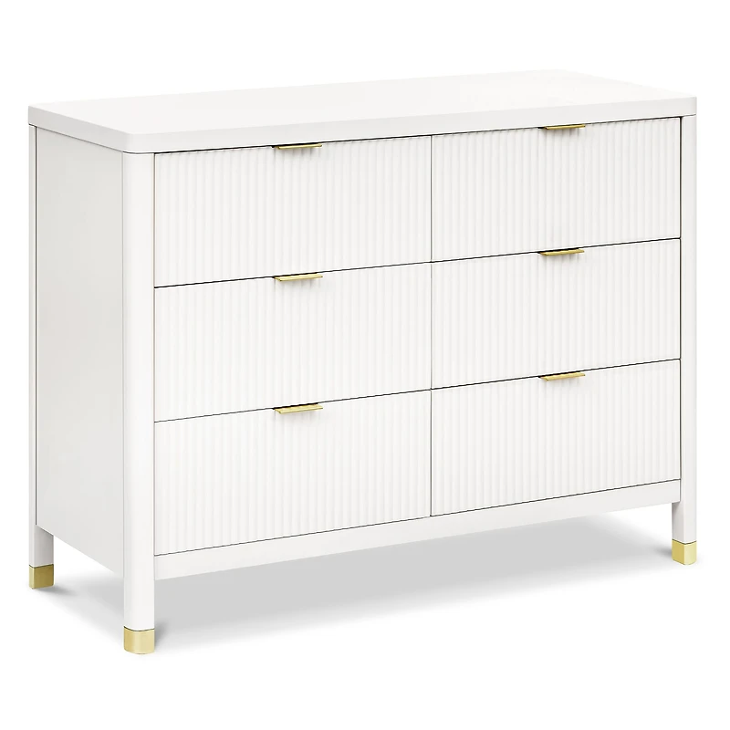 Brimsley Tambour 6-Drawer Assembled Dresser - Warm White
