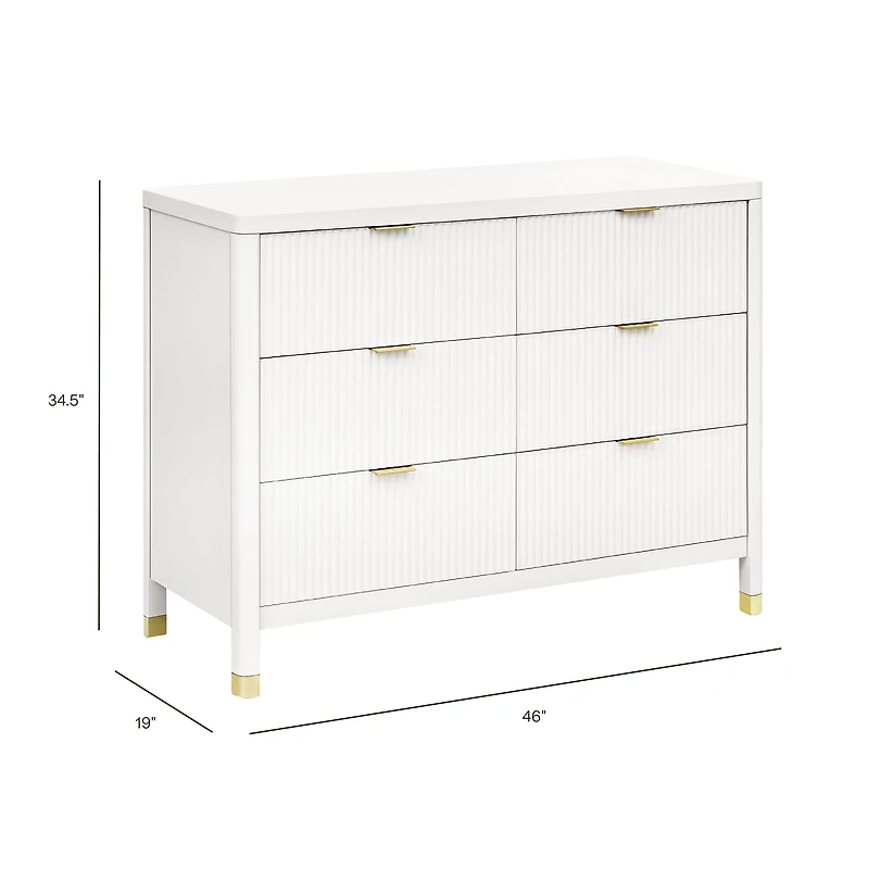 Brimsley Tambour 6-Drawer Assembled Dresser - Warm White