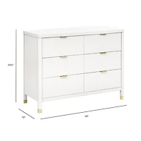 Brimsley Tambour 6-Drawer Assembled Dresser - Warm White