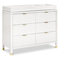 Brimsley Tambour 6-Drawer Assembled Dresser - Warm White