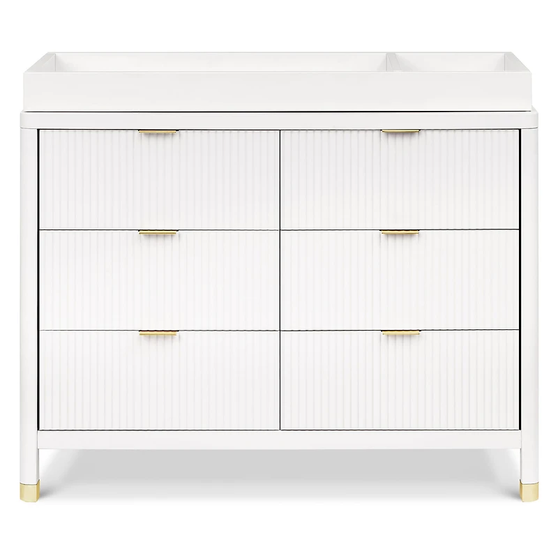 Brimsley Tambour 6-Drawer Assembled Dresser - Warm White