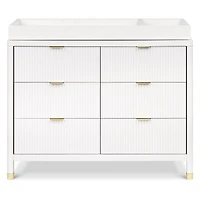 Brimsley Tambour 6-Drawer Assembled Dresser - Warm White