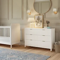 Brimsley Tambour 6-Drawer Assembled Dresser - Warm White