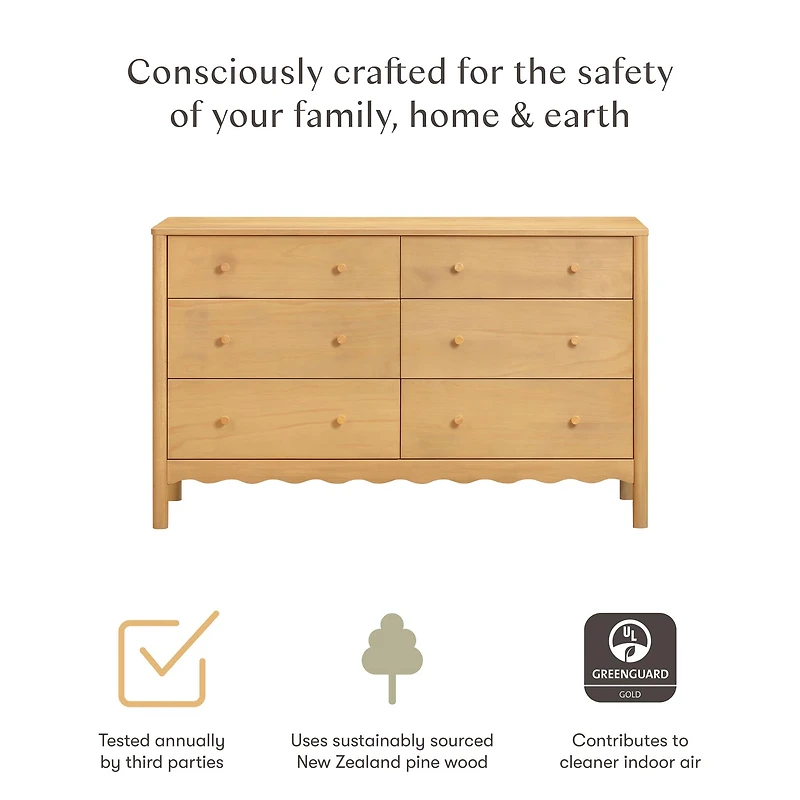 Swell 6-Drawer Assembled Dresser - Honey