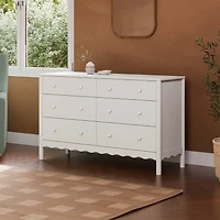 Swell 6 Drawers Assembled Dresser-  White 
