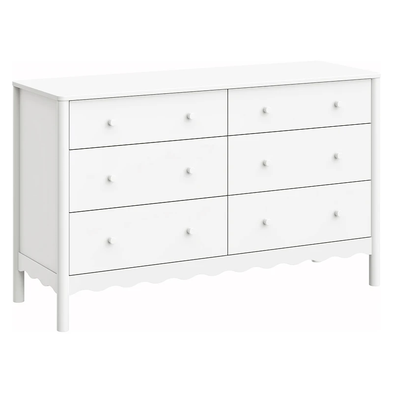 Swell 6 Drawers Assembled Dresser-  White 