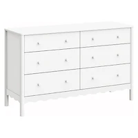 Swell 6 Drawers Assembled Dresser-  White 