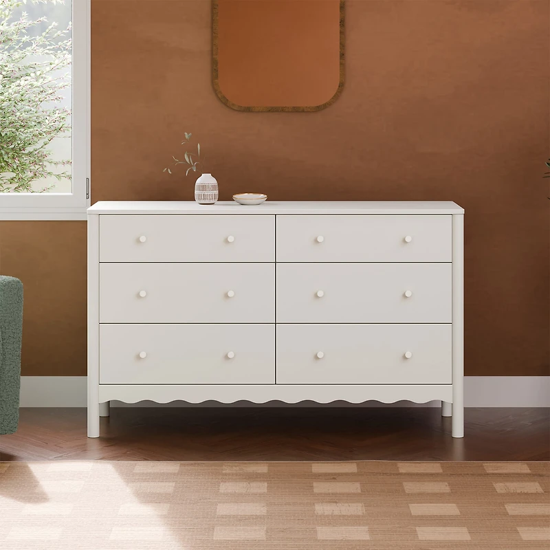 Swell 6 Drawers Assembled Dresser-  White 