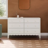 Swell 6 Drawers Assembled Dresser-  White 