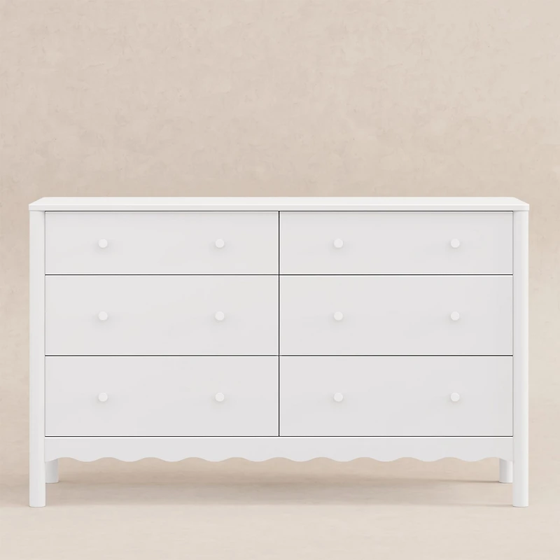 Swell 6 Drawers Assembled Dresser-  White 