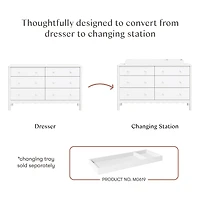 Swell 6 Drawers Assembled Dresser-  White 