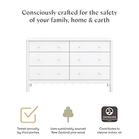 Swell 6 Drawers Assembled Dresser-  White 