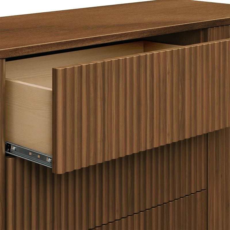 Commode assemblée Pogo Tambour - Noyer naturel