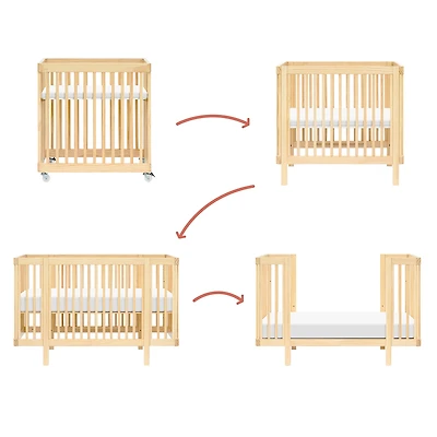 Pogo 8-in-1 Convertible Crib with All-Stages Conversion Kits - Blonde