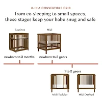 Couchette Convertible 8-en-1 Pogo avec kits de conversion - Noyer naturel