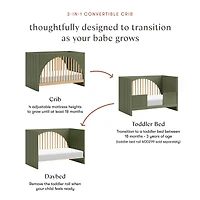 Couchette Convertible 3-en-1 Moab - Olive/Cendre