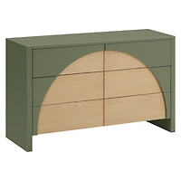 Bureau 6 Tiroirs Moab - Olive/Cendre (Assemblée)