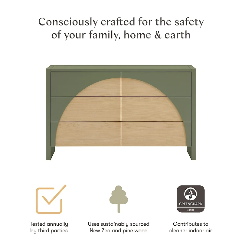 6 Drawers Chest Moab - Olive/Ash (Assembled)