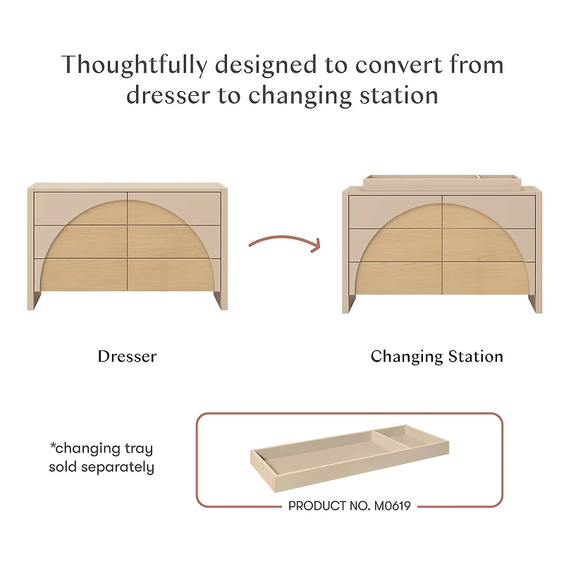 6 Drawers Chest Moab  - Taupe/Ash (Assembled)