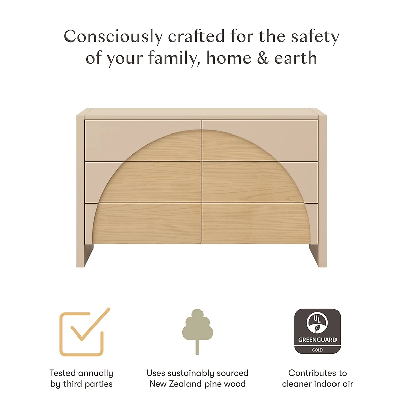 Bureau 6 Tiroirs Moab - Taupe/Cendre (Assemblée)