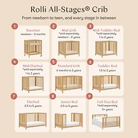 Rolli 9-in-1 Convertible Crib - Honey 