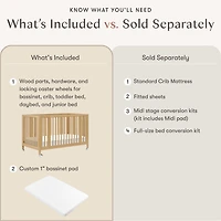 Rolli 9-in-1 Convertible Crib - Honey 